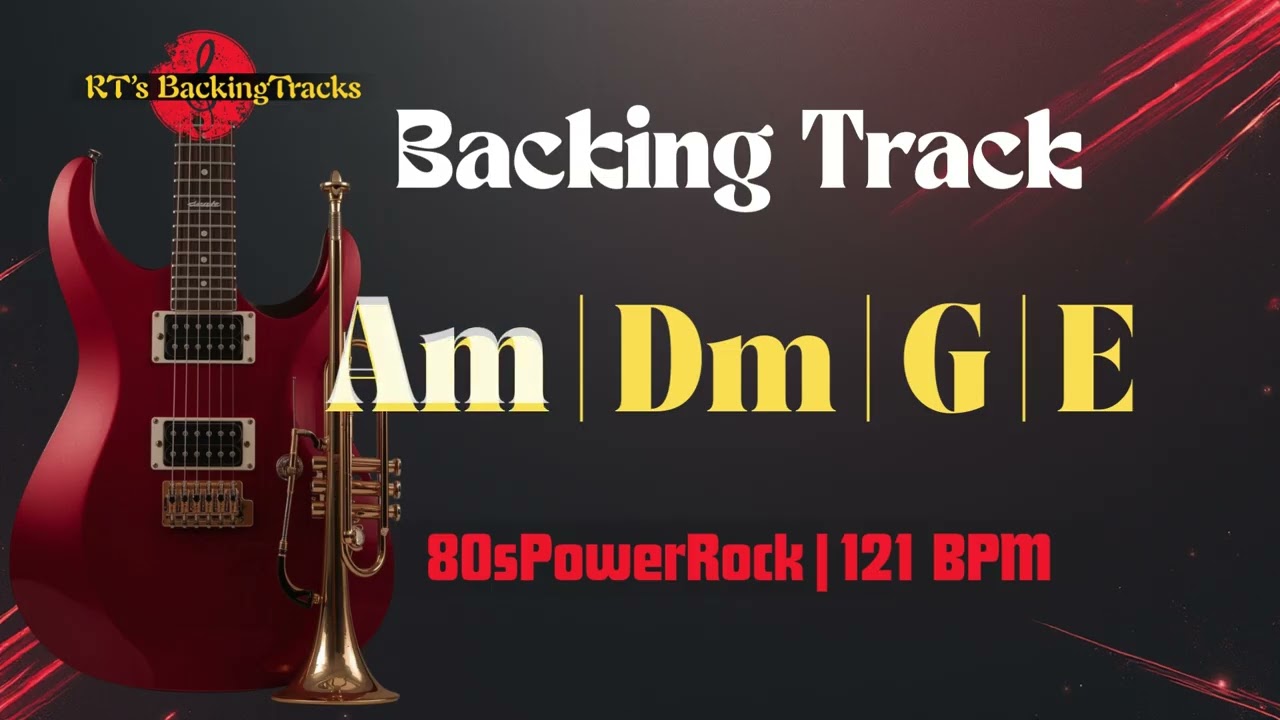 80sPowerRock BACKING TRACK Am Minor | 121 BPM