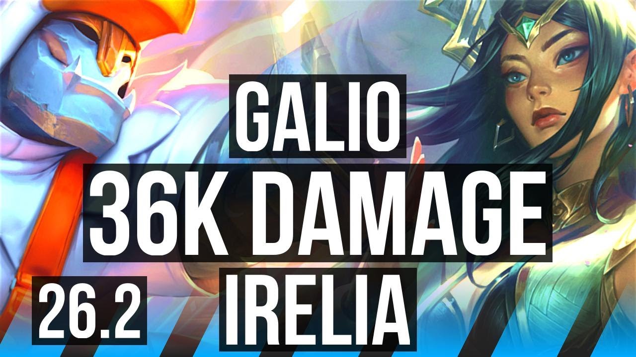 GALIO vs IRELIA (MID) | 36K damage | KR Master | 26.2