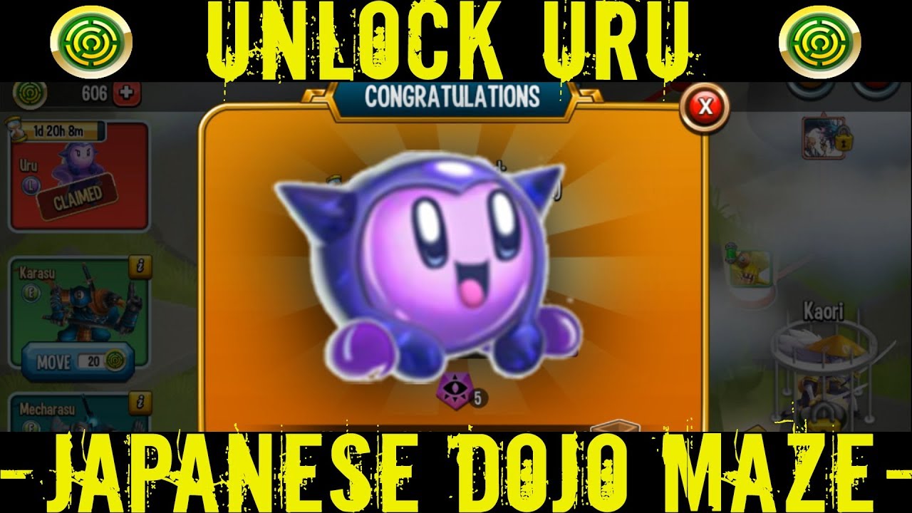 Monster Legends | Japanese Dojo Maze | How to Unlock Uru (Total Cost) | Maze Limited Path Monster