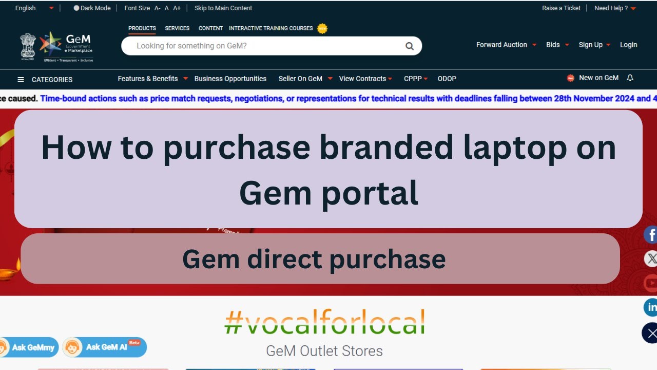 Buy Branded Laptop DIRECT Purchase on Gem Portal.