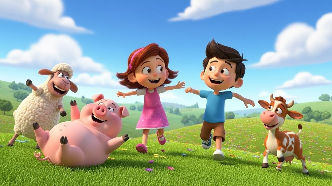 The Friendly Farm Animals | Learn Animal Sounds for Kids | Fun 3D Animated Nursery Rhyme