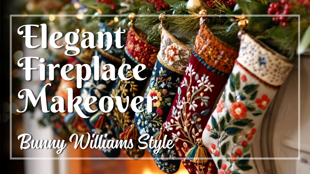 Vintage holiday fireplace style 🎅 Bunny Williams’ lavish elegance in layered festive textures