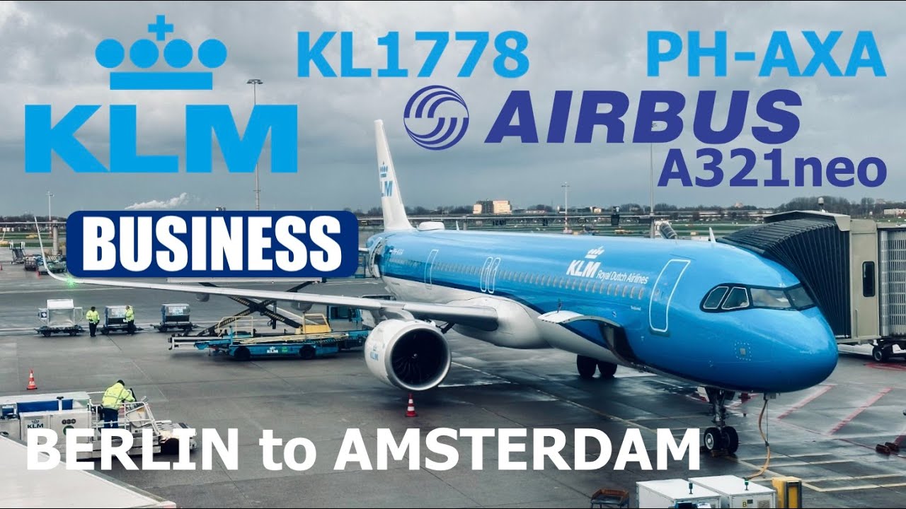 KLM 1778 registration PH-AXA Business Class Airbus A321neo Berlin to Amsterdam #klm #businessclass