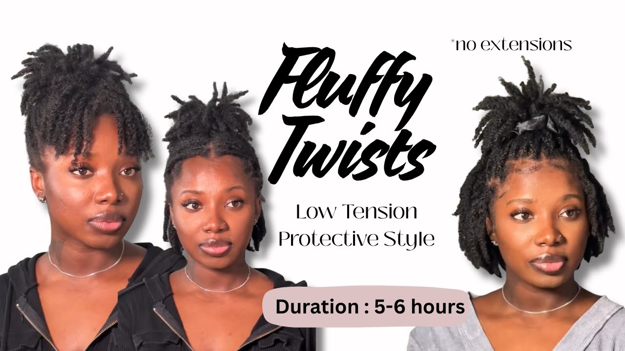 Fluffy Mini Twist Tutorial on Type 4 Hair | Low Tension Protective Natural Hairstyle for Black Women