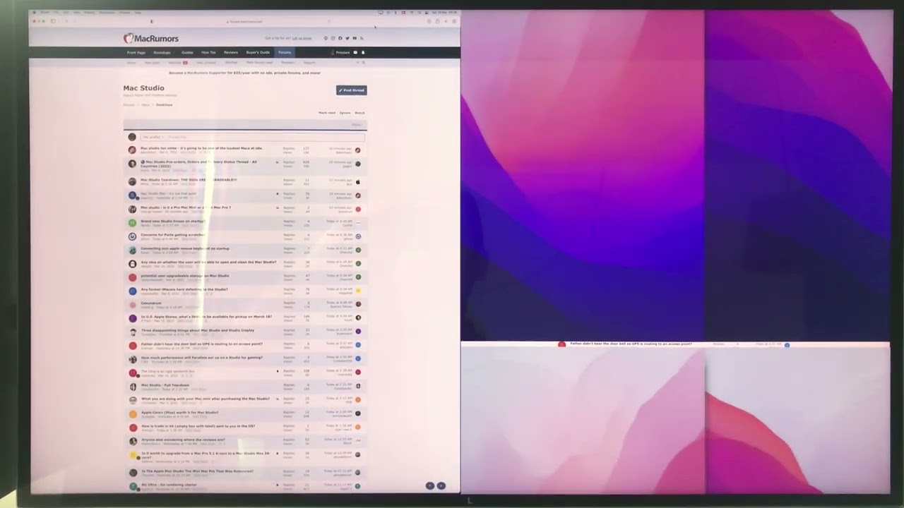 Mac Studio (M1 Max) and the Dell UP3218K (4K HiDPI)