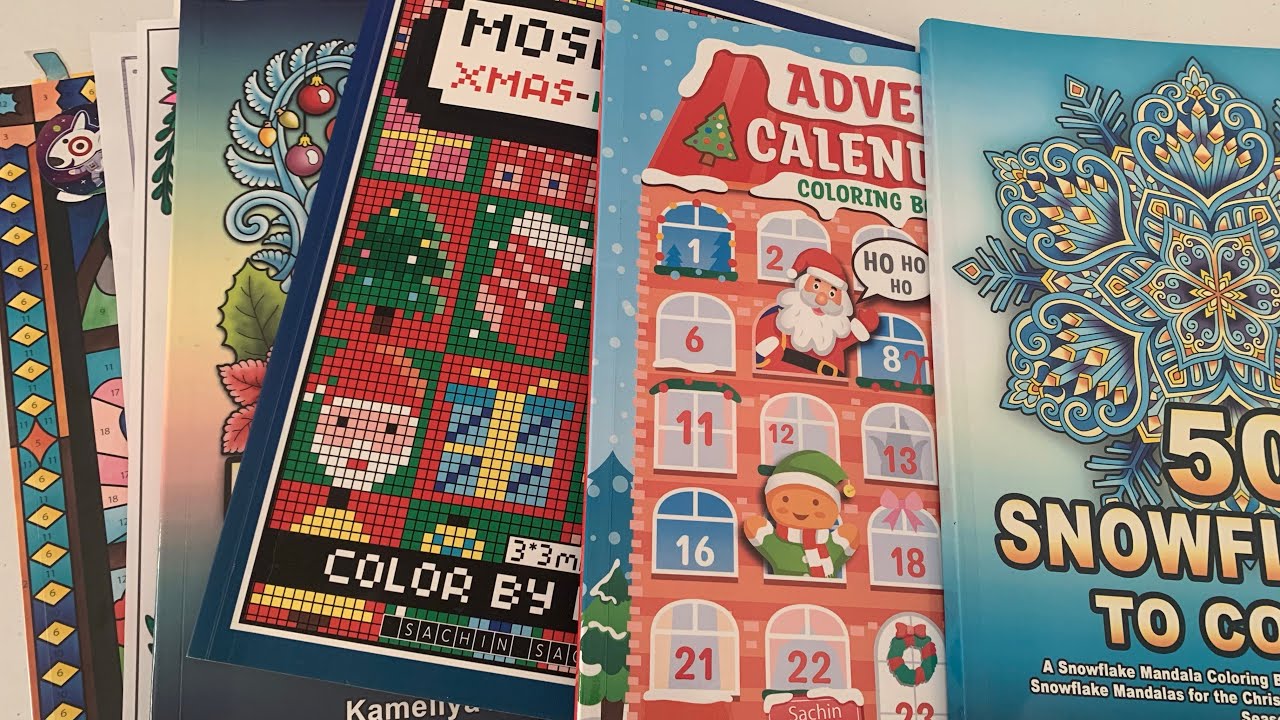 All of my Christmas Themed Coloring books| Adult Coloring
