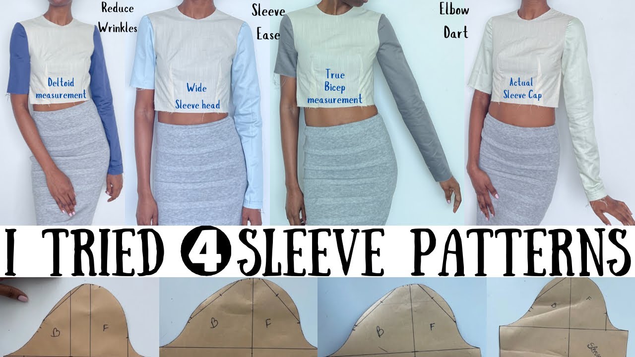 Sleeve Pattern Tutorial x 4 | Basic Sleeve Pattern Tutorial