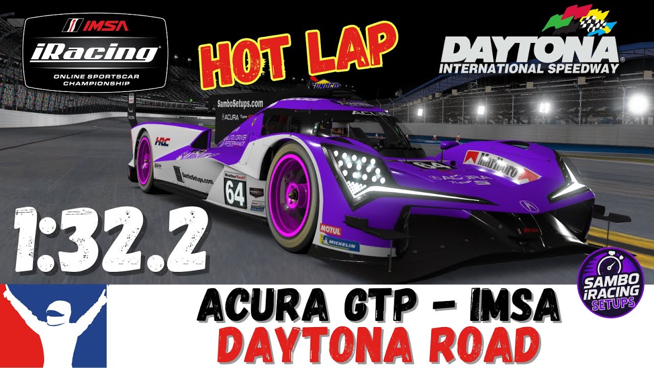 iRacing Acura GTP Daytona Guide Lap - How to do Daytona Road in the Acura GTP
