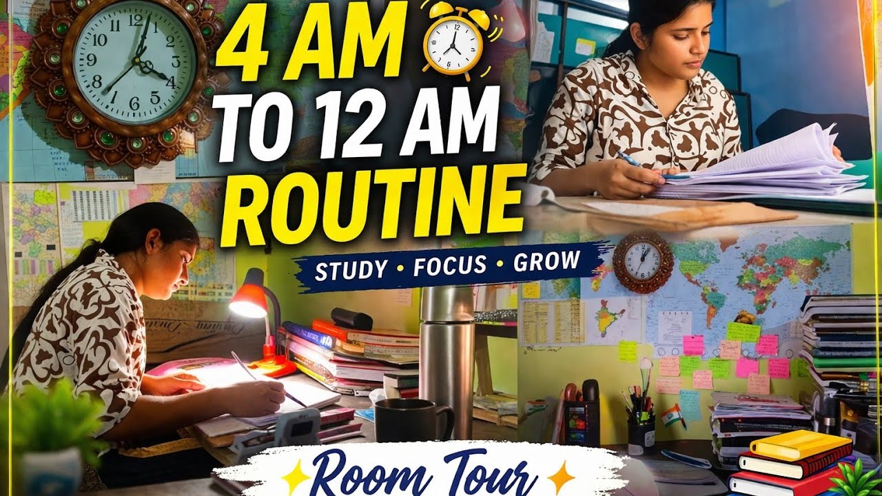 Woke up at 4Am to study for UPSC📚& Room Tour ☺️📖||An honest day in Life Of UPSC Aspirants||