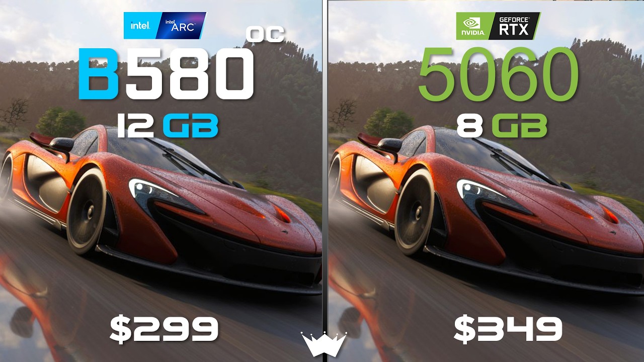 RTX 5060 8GB Stock vs ARC B580 12GB OC | Tested in 10 Games | 1080P