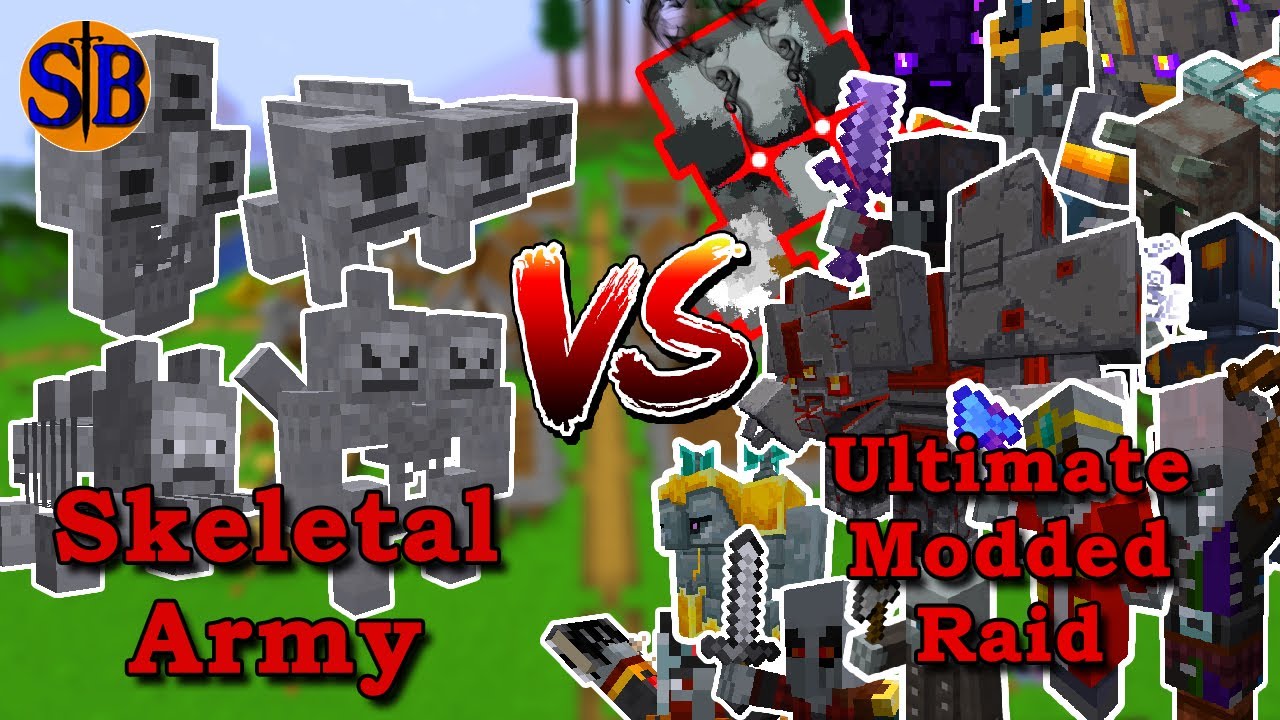 Skeletal Army vs Ultimate Modded Raid | Minecraft Mob Battle