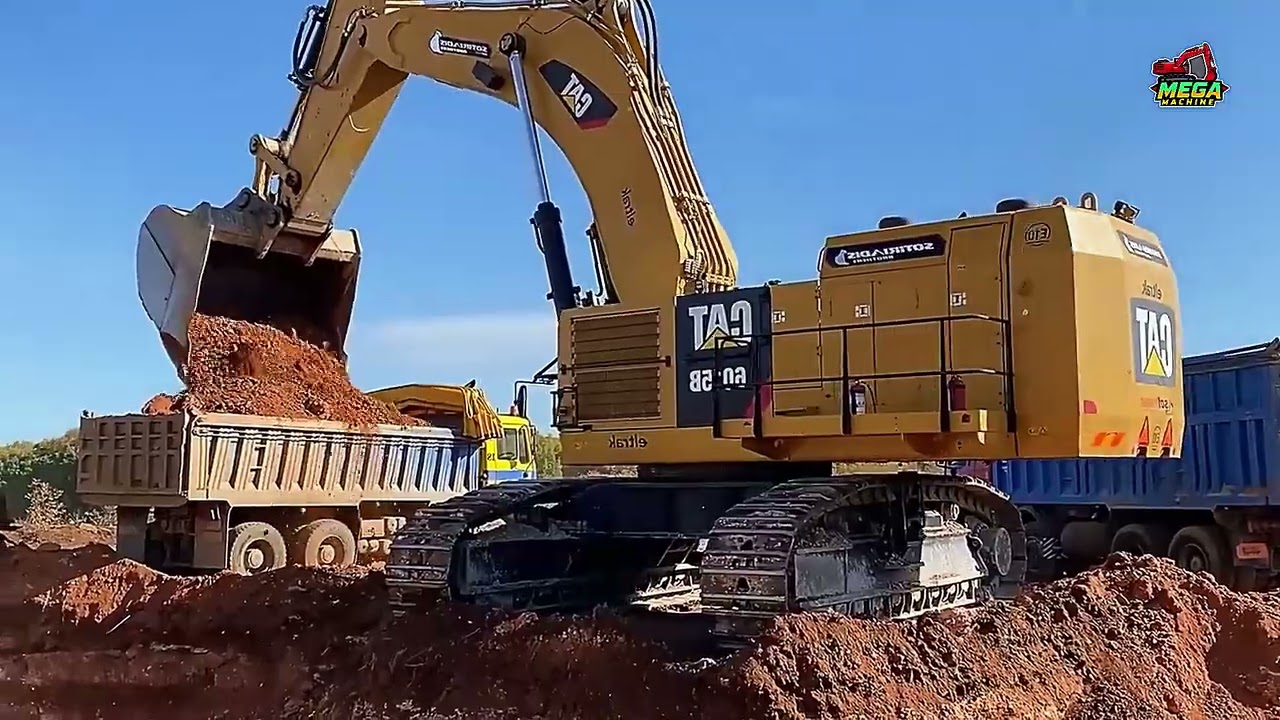 Unstoppable Mining Power: Caterpillar 6015B Excavator Achieves 46-Second Truck Loading Cycle