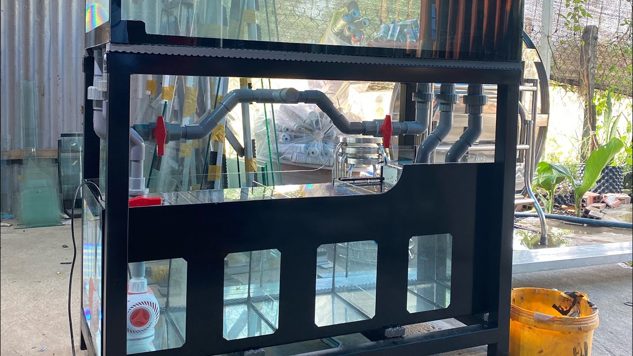 Hồ Cá Tràn Dưới Một Lớp Đáy , Hút Mặt , Hút Đáy , Thổi Đáy Toàn Dãy, Ngắt Chống Tràn Khi Cúp Điện
