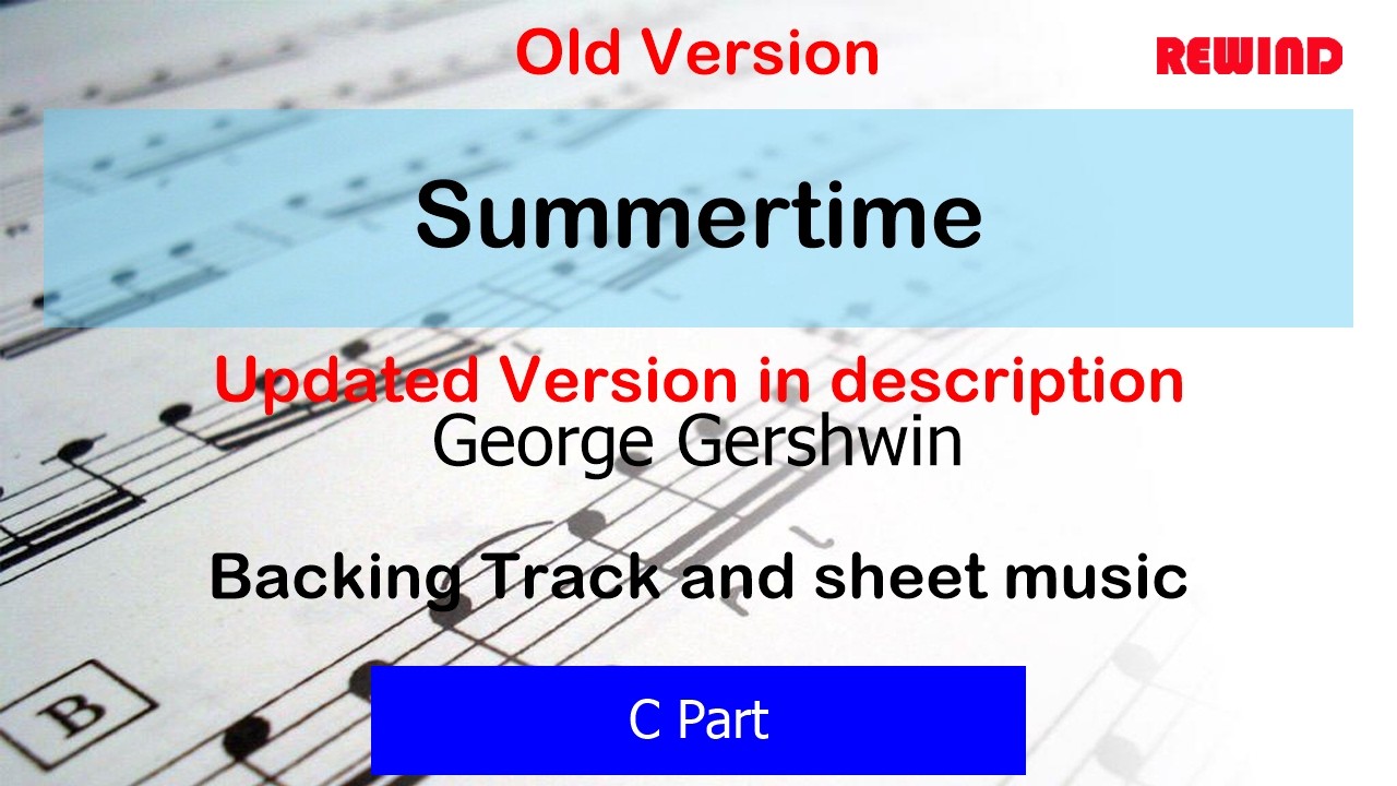 Summertime (Gershwin) Flute Violin  Backing Track and Sheet Music
