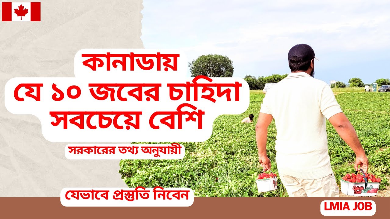 কানাডায় যে ১০ জবের চাহিদা সবচেয়ে বেশি। Top 10 High Demanding LMIA Jobs in Canada for Foreigners