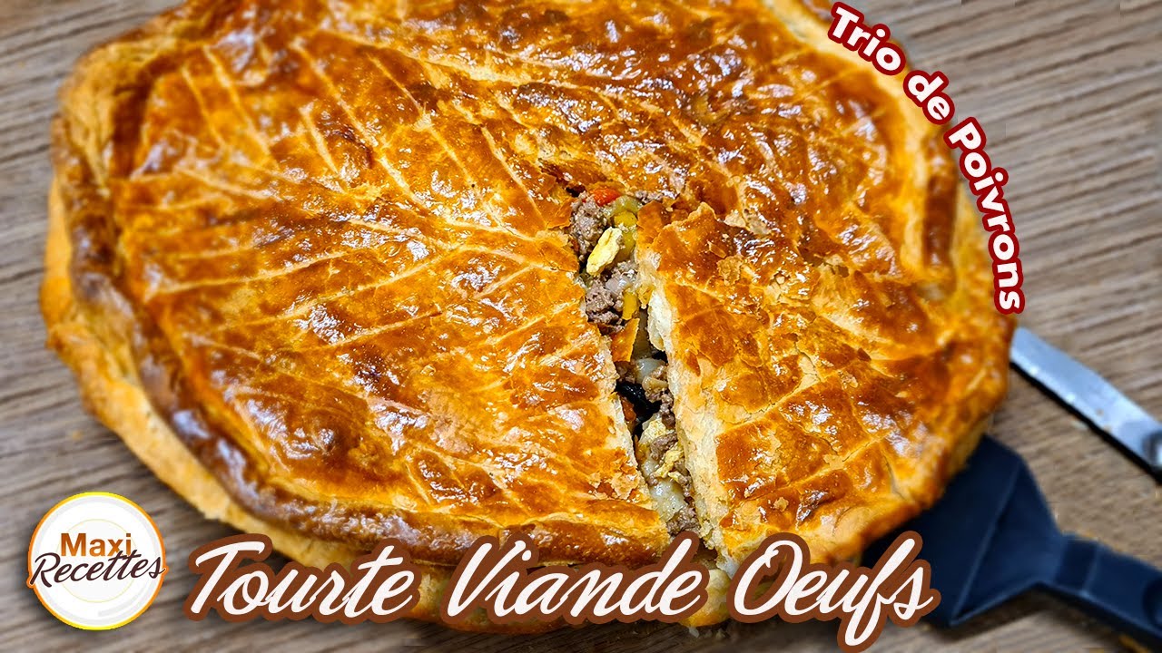 Tourte Viande Poivrons Oignons Oeufs Recette Facile