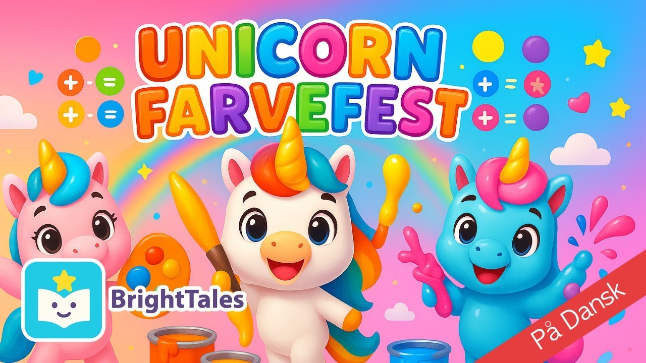 🎶 Enhj&oslash;rningernes Farvefest Musikvideo 🌈 | Syng og Leg med Farver! by BrightTales