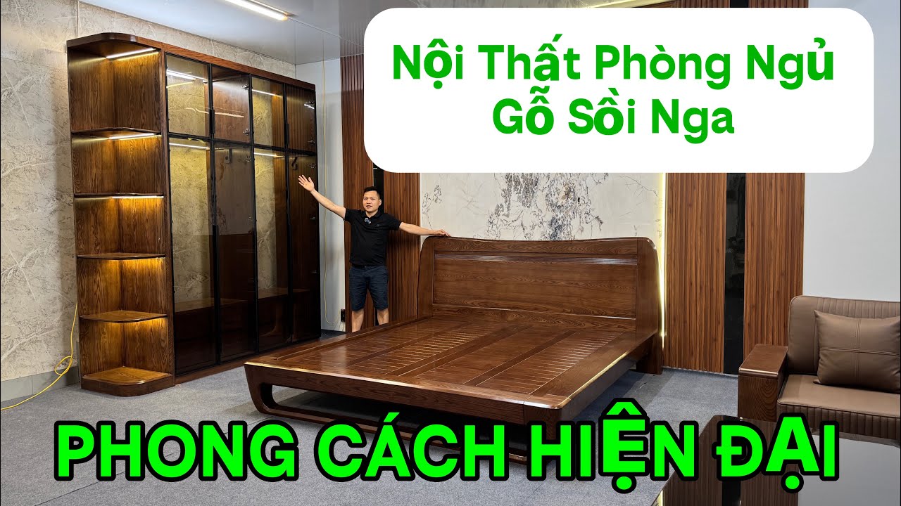 Nội Thất Phòng Ngủ Gỗ Sồi Nga Phong Cách Hiện Đại.