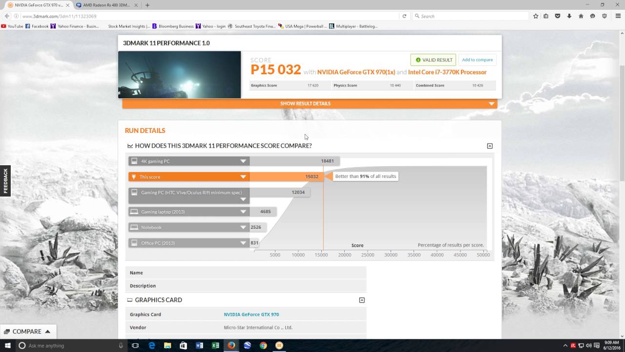 AMD RX480 VS GTX 970 3DMARK 11