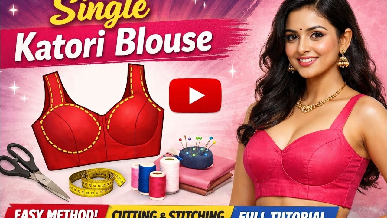 Single Katori Blouse Full Tutorial | Beginners Ke Liye Sabse Aasan Method