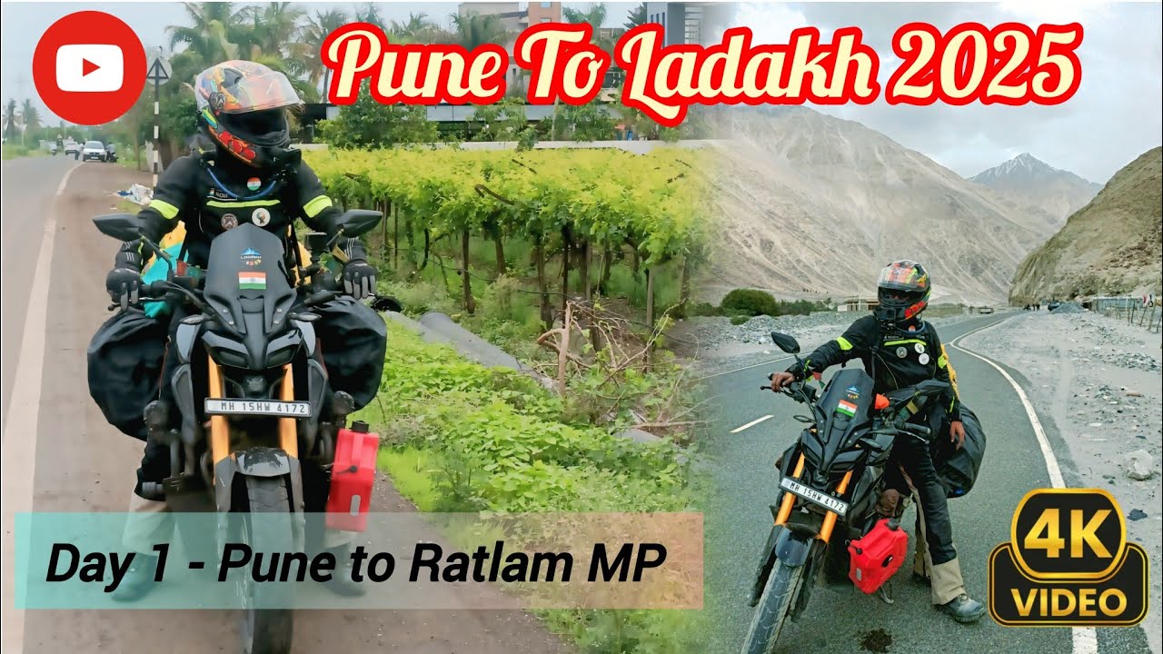 Leh Ladakh 2025: Day 1 &ndash; Pune to Ratlam MP &ndash; The Ride of a Lifetime! Journey Start #ladakh2025 #mt15