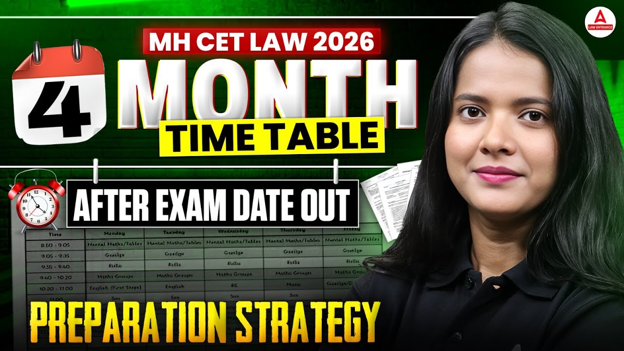 MH CET LAW 2026 Preparation | 4 Months Time Table After Exam Date Out | Best Study Plan