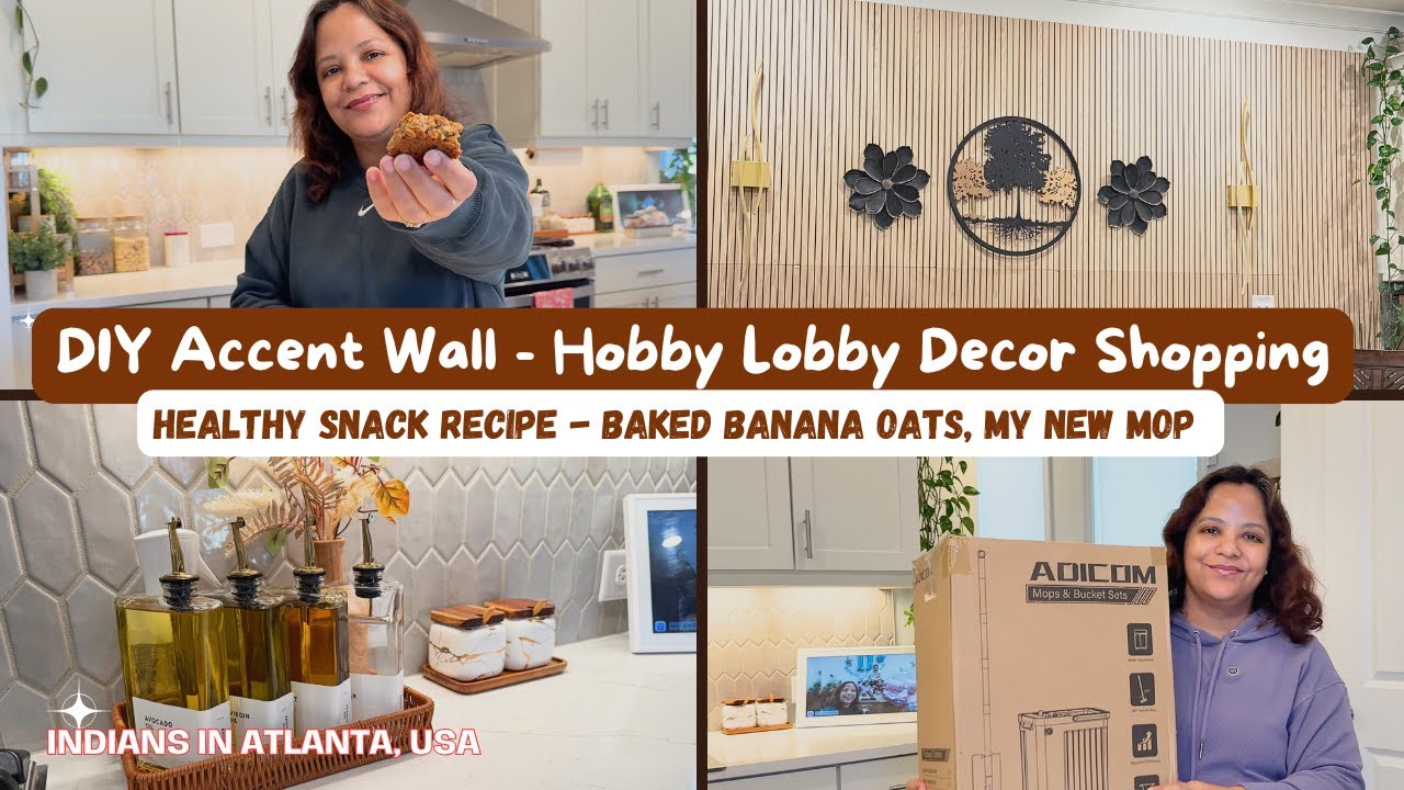 Создание акцентной стены | Покупки товаров для дома в Hobby Lobby | Овсянка с бананом | Простая а...