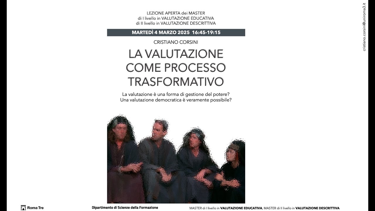 Lezione aperta #1  Cristiano Corsini La valutazione come processo trasformativo