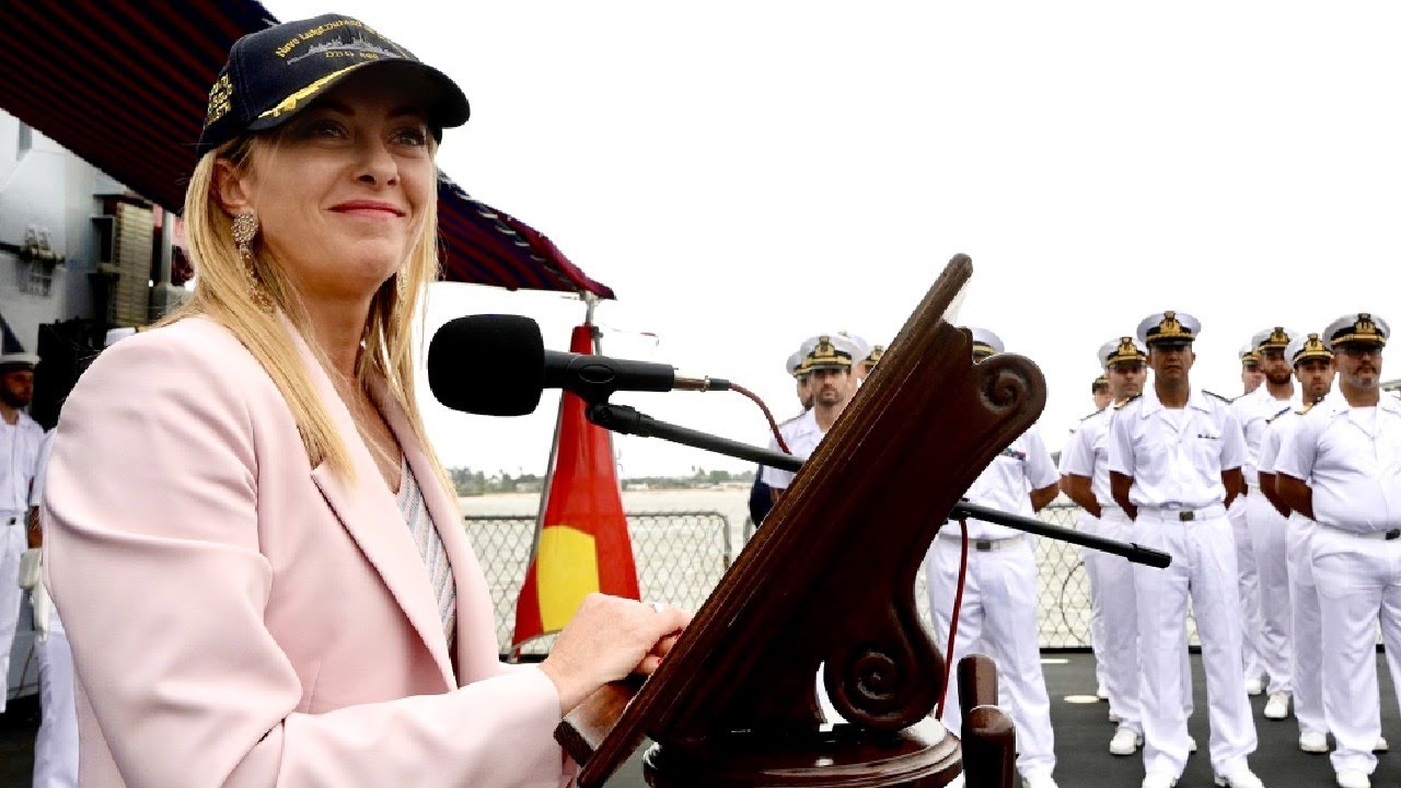 GIORGIA MELONI SUL CACCIATORPEDINIERE DELLA MARINA MILITARE “DURAND DE LA PENNE”