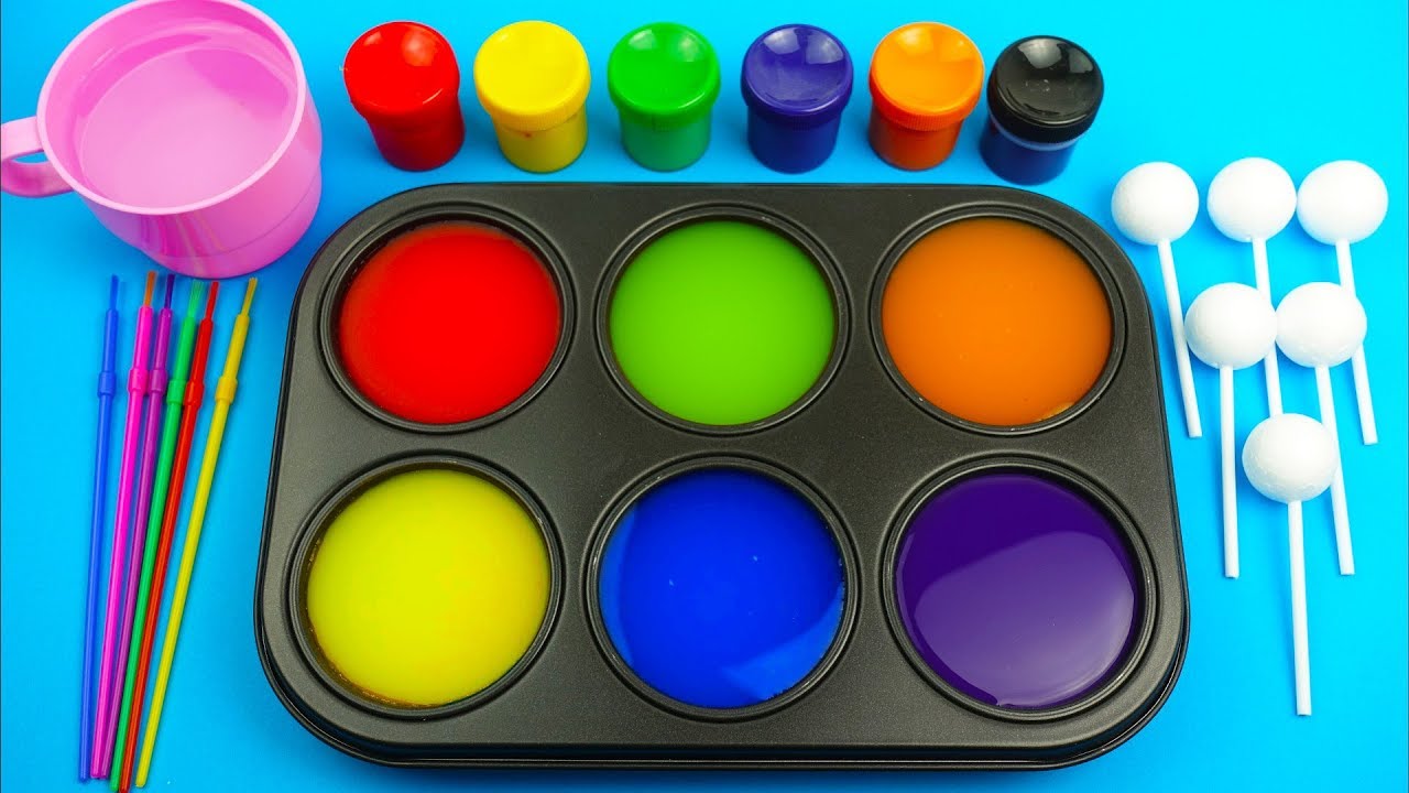 Learn colors for children toddlers and preschool baby with how to make frozen paint for kids