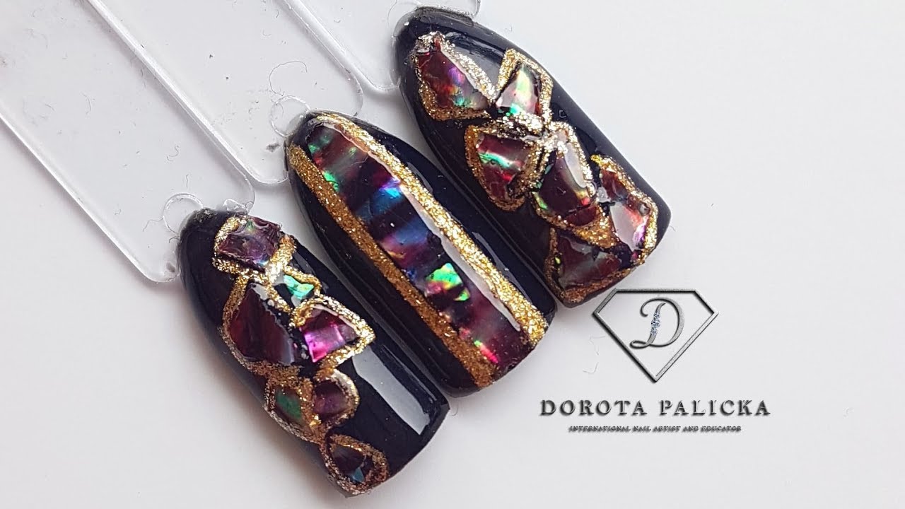 #30 Abalone Shell nail art tutorial, shell nails,