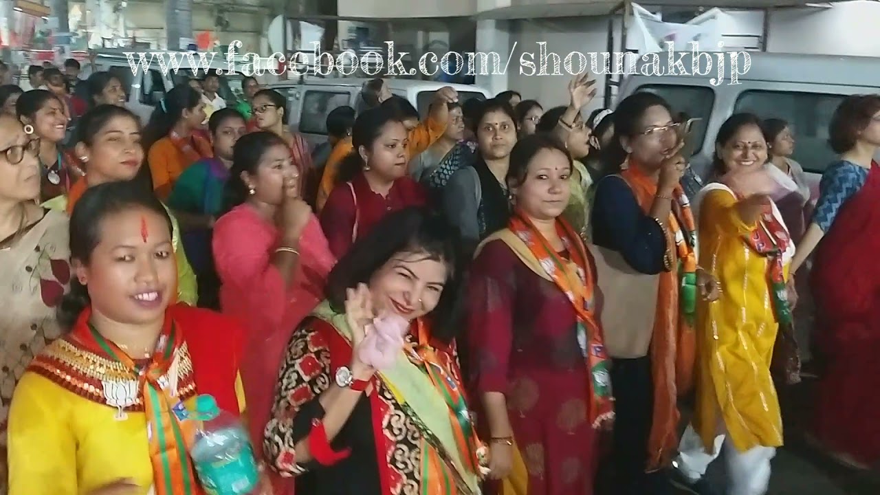 Drone View Jadavpur Bidhansabha BJP Mega Rally - Rinku Di and Dilip da with thousands of supporters