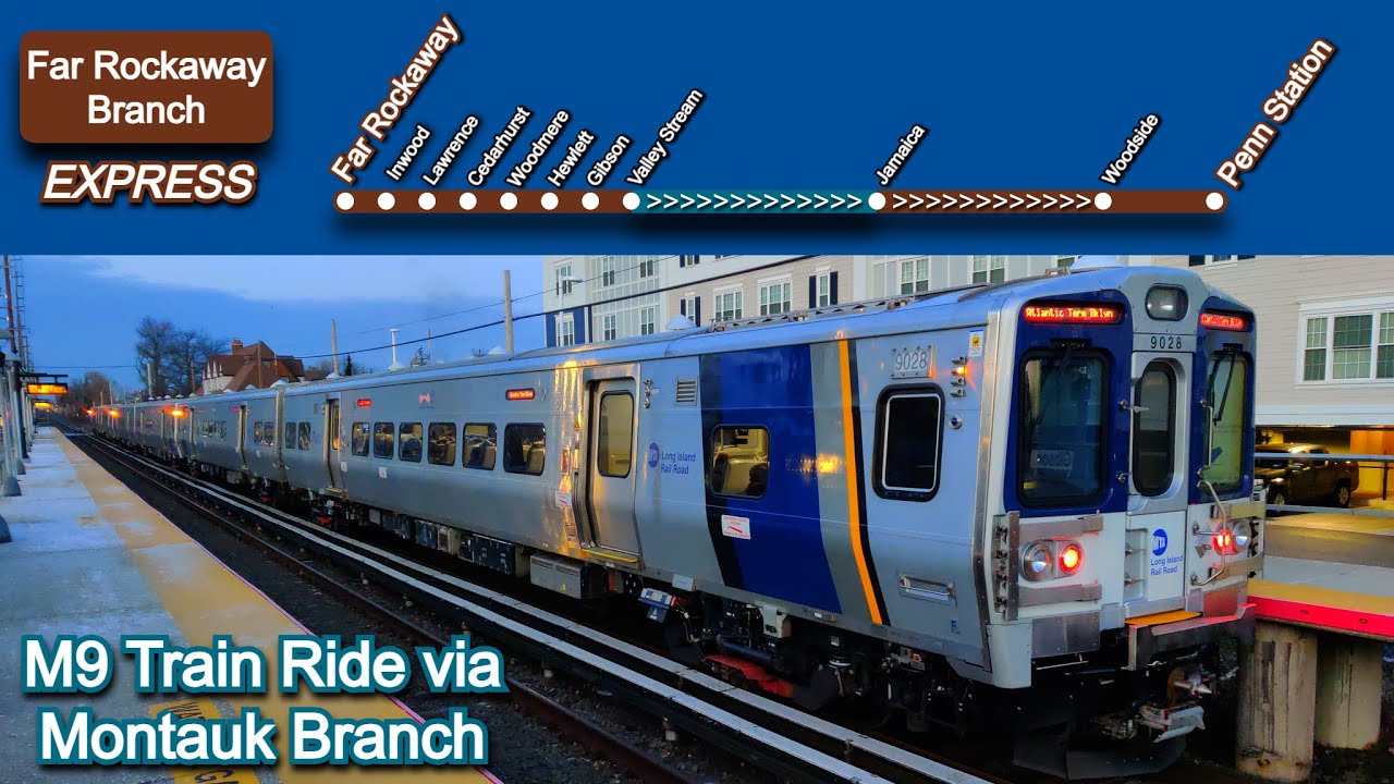 LIRR M9 Far Rockaway Train Ride via Montauk Branch from Far Rockaway to Penn Station