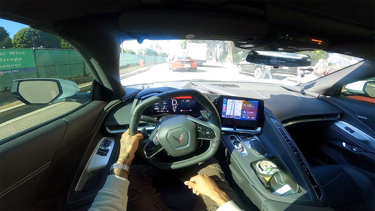 SLIDING EVERY TURN I MAKE IN CORVETTE C8 VS Mustang SVT | BEVERLY HILLS