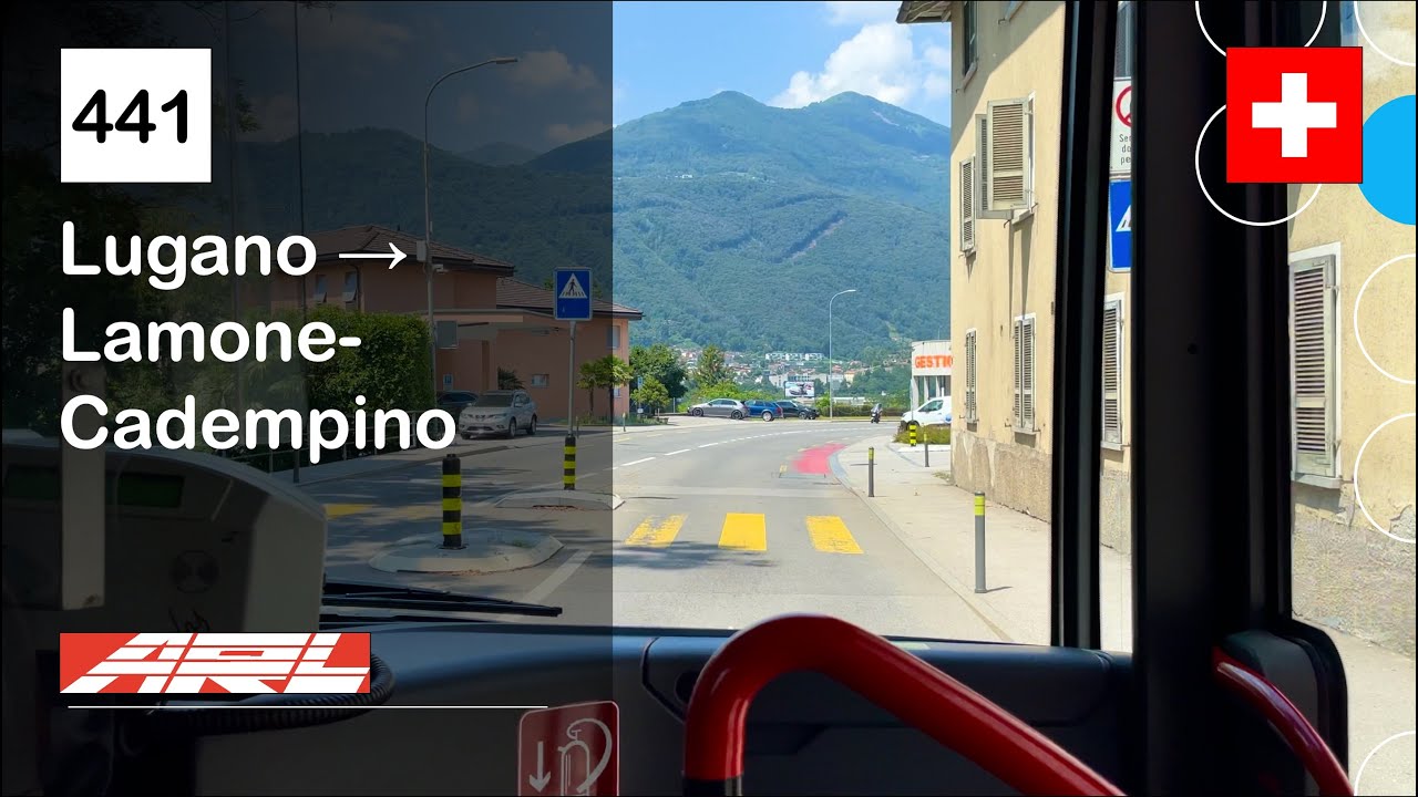 [4K] 🇨🇭 Cab Ride: ARL LUGANO BUS | 441: Lugano → Lamone-Cadempino | Mercedes-Benz Citaro C2