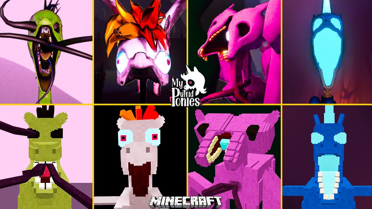 My Putrid Ponies ALL JUMPSCARES vs MINECRAFT