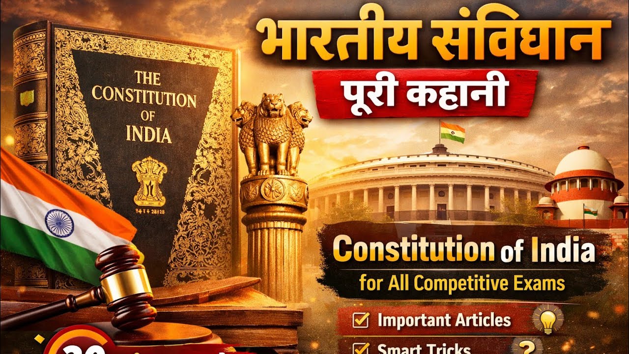 भारतीय संविधान पूरी कहानी | Constitution of India for All Competitive Exams 🇮🇳
