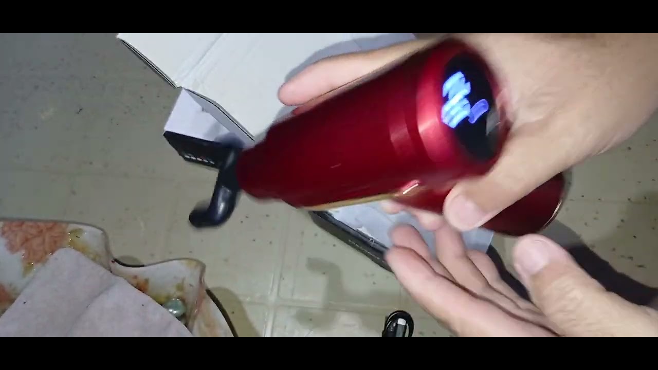 Mini Fascia Massage Gun 6 Speeds With 4 Massage  Heads LCD Screen Digital Display Unboxing