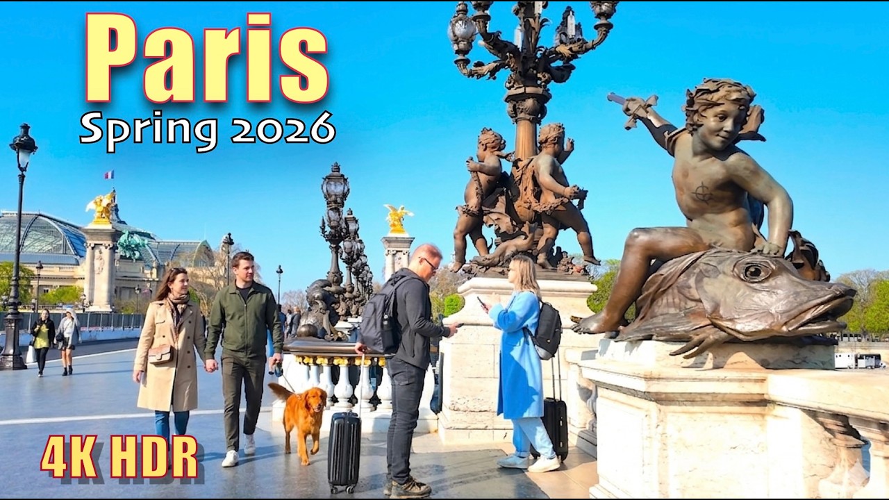 Spring in Paris 2026_ Scenic Walking Tour from Pont Alexandre III to Louvre 4K HDR