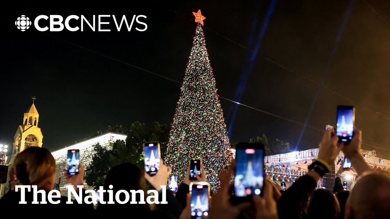 Bethlehem Christmas tree lit up for first time since start of Gaza war