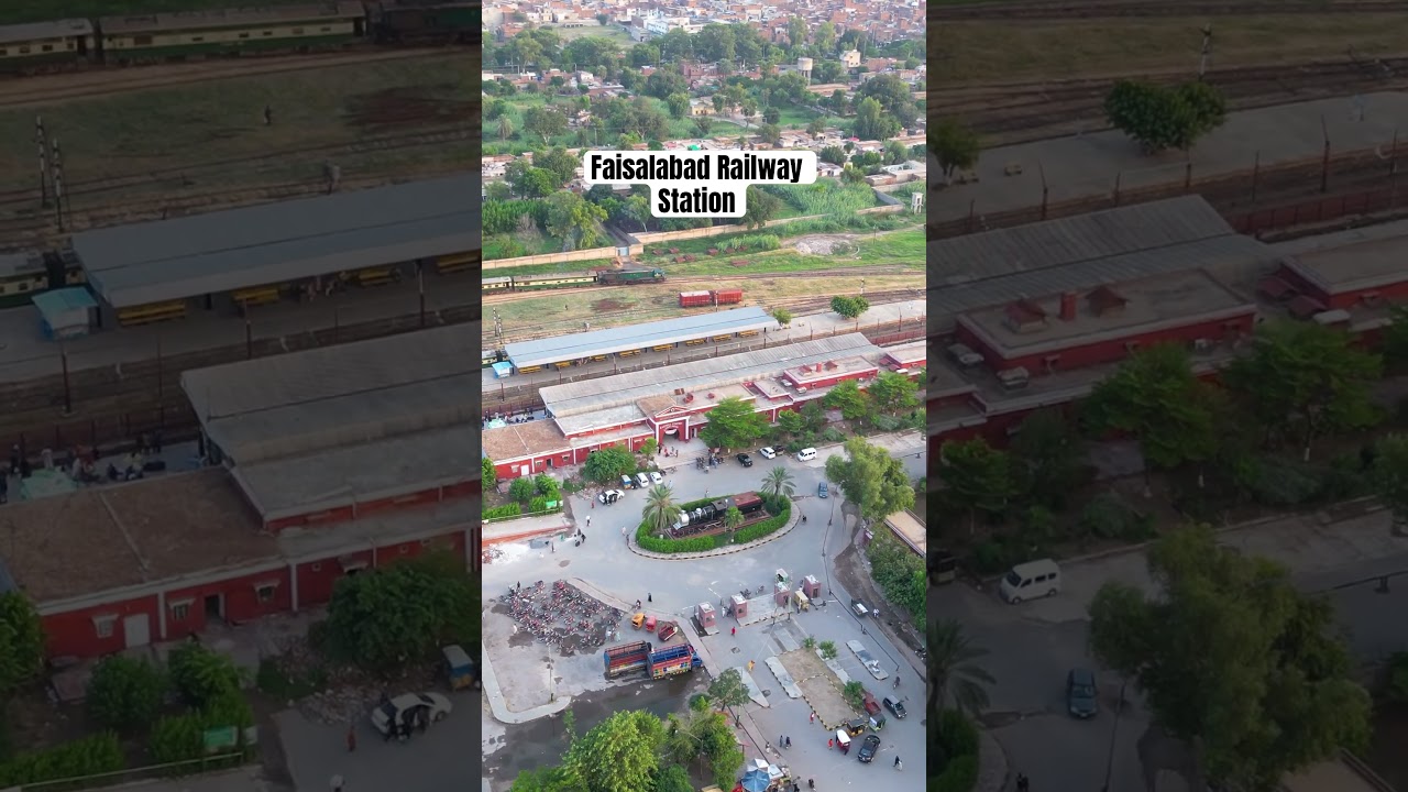 Explore Faisalabad from Above! 🚁 Railway Station 4K Drone Video