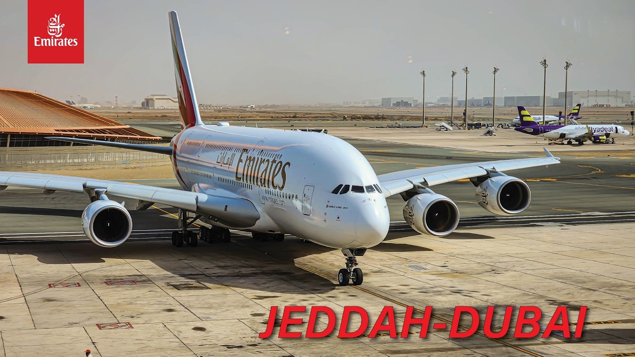 Experience the Emirati Superjumbo || Emirates Economy || Airbus A380-861 || JED-DXB