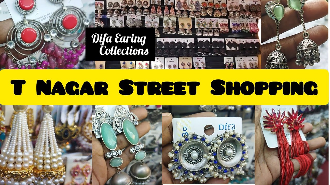 🍃T -Nagar Budget Street Shopping vlog|🍄Antique Earing Collections||🍁Pondybazzar#tnagarshopping #vlog