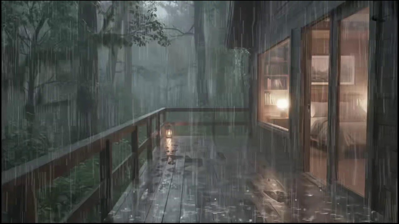 Soothing Rain Atmosphere in a Cozy Forest Cabin 🌧 Gentle Rain for Deep, Restful Sleep