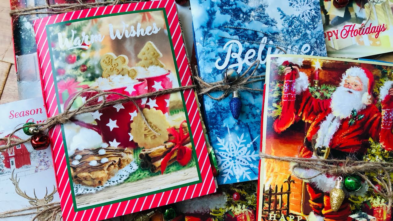 SOLD. Christmas Card Junk Journal - Part 1