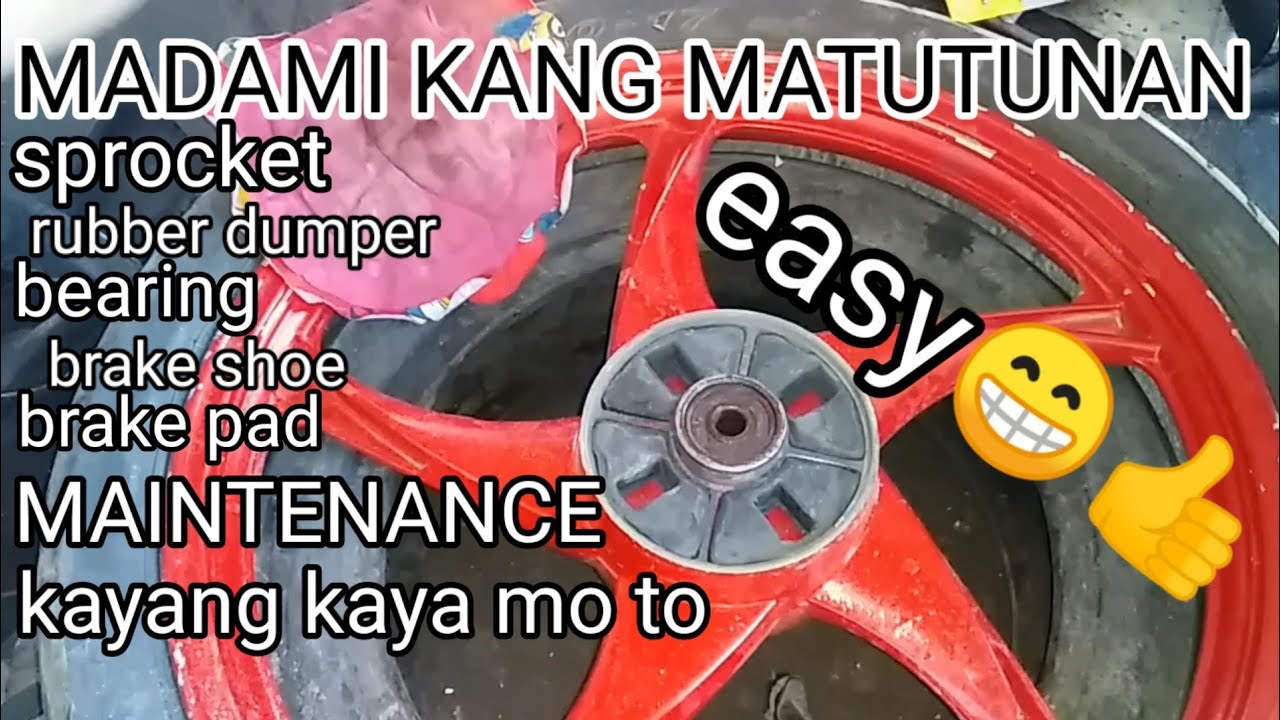 maintenance,  engine sprocket, ruber dumper, bearing, brake shoe, brake pad.
