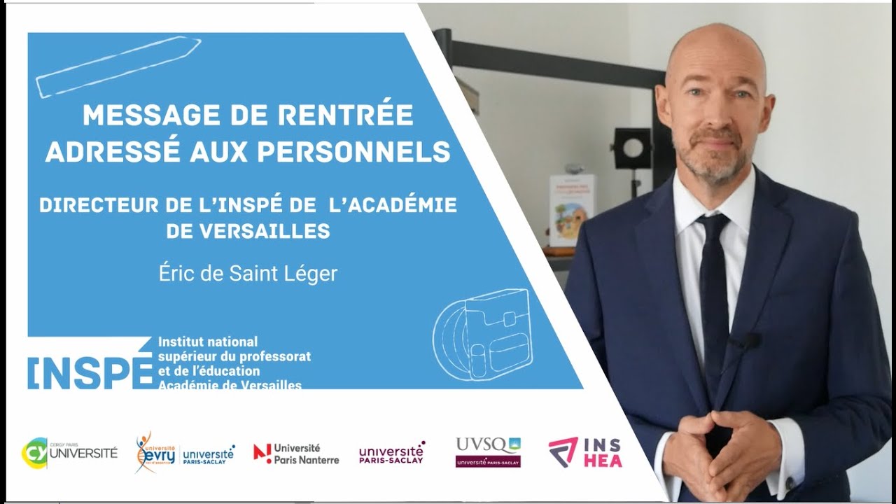 Message de rentrée du directeur de l'INSPÉ adressé aux personnels de l'institut