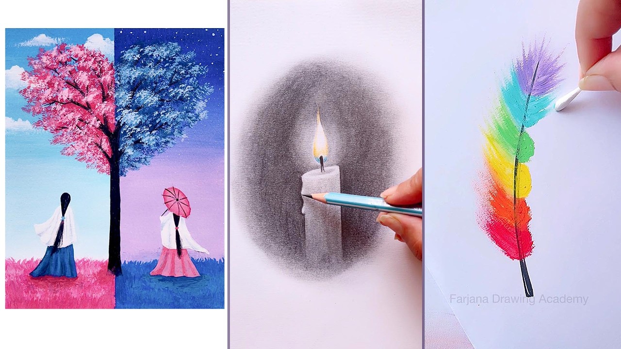 10 Simple Art Techniques Everyone Can Do ||  Easy Painting HACKS || Painting ideas