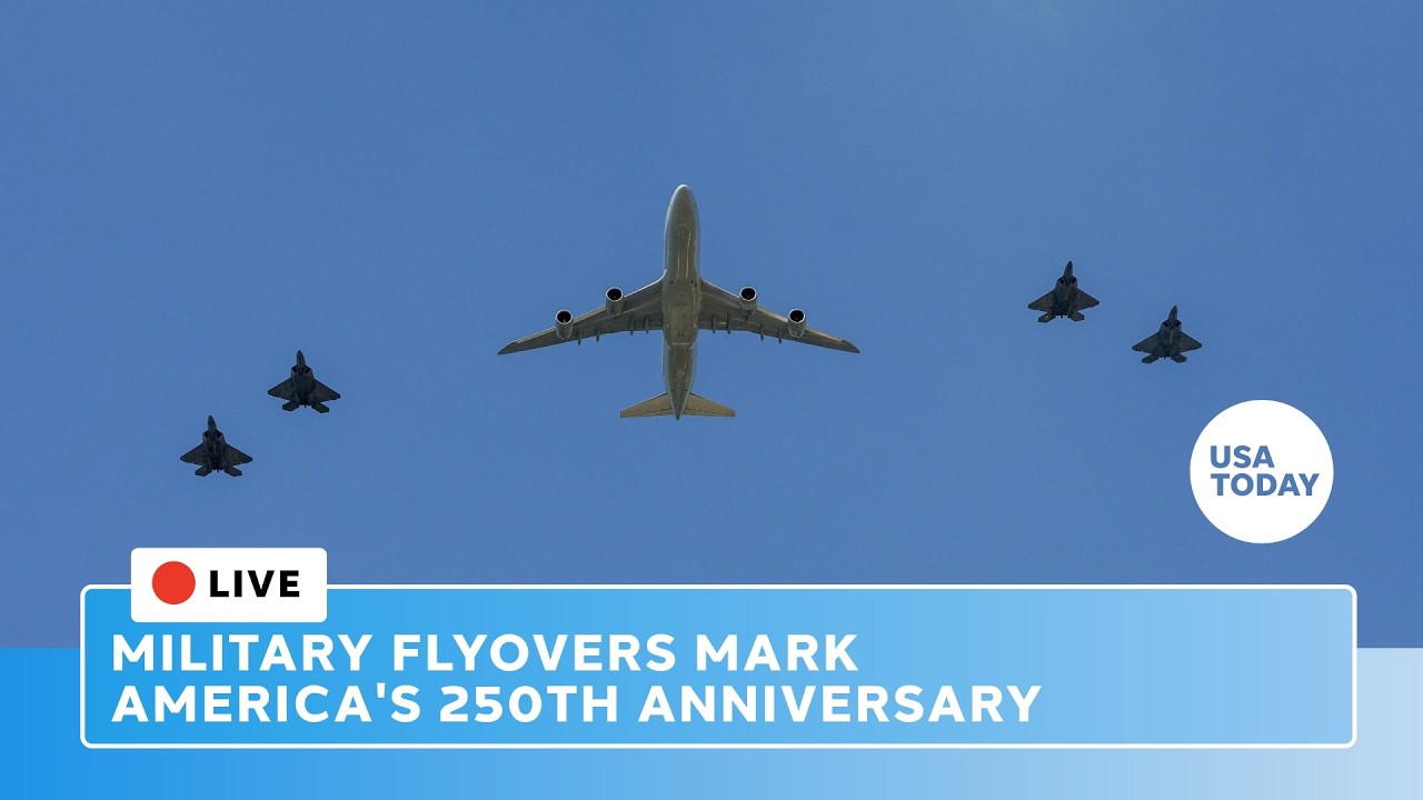 Military flyovers mark America&rsquo;s 250th anniversary