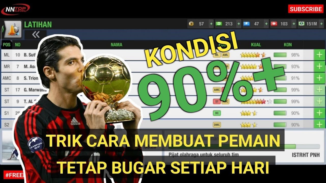 TRIK CARA MEMBUAT KONDISI PEMAIN TETAP BUGAR SETIAP HARI | TOP ELEVEN